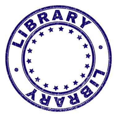 Damga mühür yuvarlak çizik dokulu Kütüphane