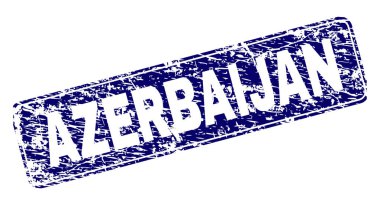 Yuvarlatılmış dikdörtgen damga çizilmiş Azerbaycan çerçeveli