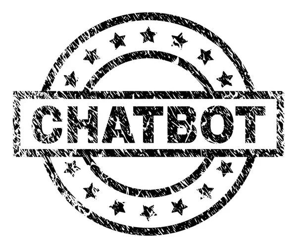 Zerkratzte texturierte Chatbot-Stempel — Stockvektor