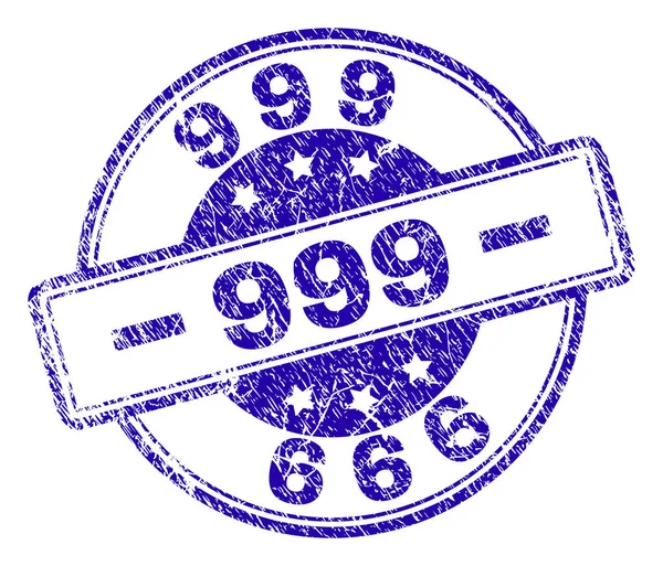 Gekrast getextureerde 999 stempel-zegel — Stockvector