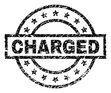 Dokulu şarj edilmiş damga mühür çizik