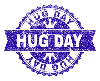 Çizik dokulu Hug gün damga mühür ile şerit