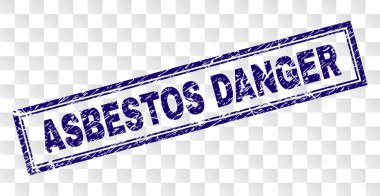 Grunge asbest tehlike dikdörtgen damgası