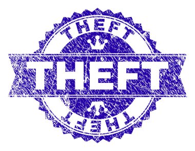 Grunge hırsızlık damga mühür kurdele ile dokulu