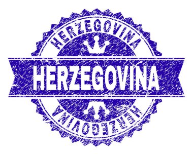 Grunge Hersek'te damga mühür kurdele ile dokulu