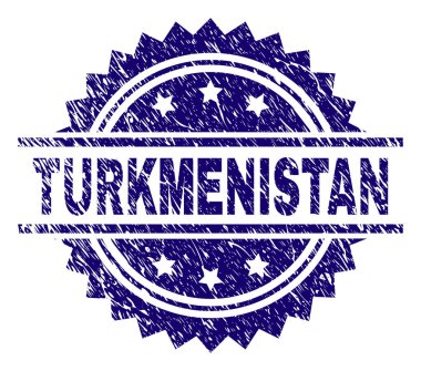 Grunge Türkmenistan damga mühür dokulu