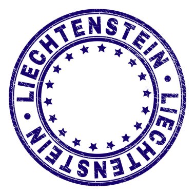Dokulu Liechtenstein damga mühür yuvarlak çizik