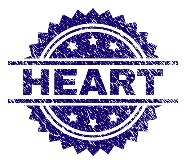 Scratched Textured HEART Stamp Seal — Stock Vector