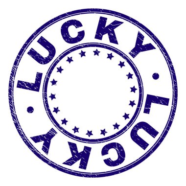 Grunge şanslı yuvarlak damga mühür dokulu