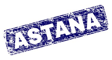 Yuvarlatılmış dikdörtgen damga çizilmiş Astana çerçeveli