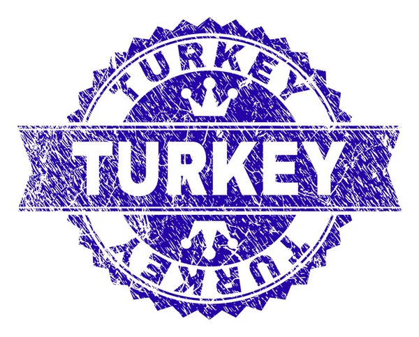 Sello de sello de TURQUÍA con textura rayada con cinta — Vector de stock