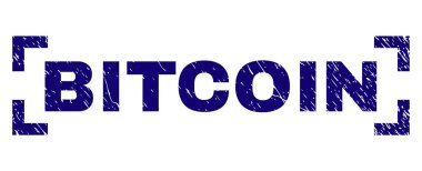 Dokulu Bitcoin damga mühür köşeler arasında çizik