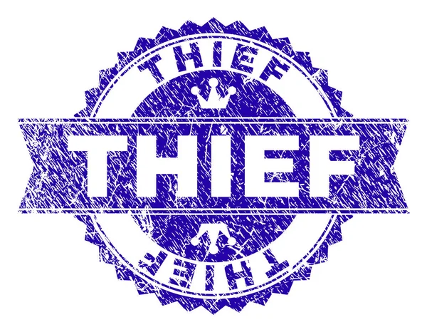 Sello de sello de THIEF texturizado rayado con cinta — Archivo Imágenes Vectoriales