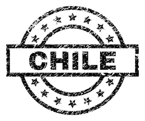 Texturált Chile pecsétbélyeg karcos — Stock Vector