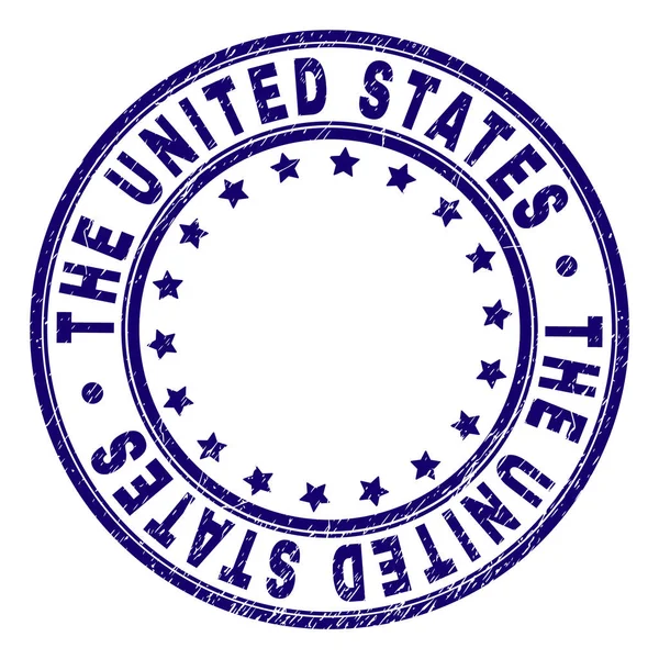 Grunge dokulu yuvarlak damga mühür Amerika Birleşik Devletleri — Stok Vektör