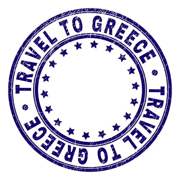 Grunge seyahat Greece damga mühür yuvarlak dokulu