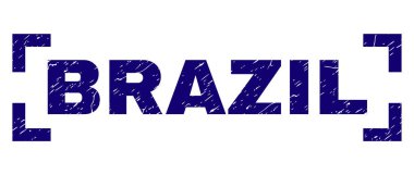 Grunge Brezilya damga mühür köşeleri içinde dokulu