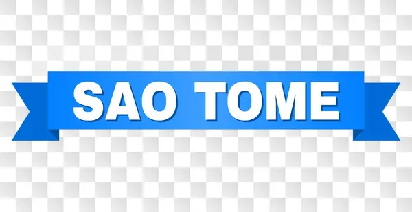 Μπλε λωρίδα με λεζάντα Σάο Τομέ — Διανυσματικό Αρχείο