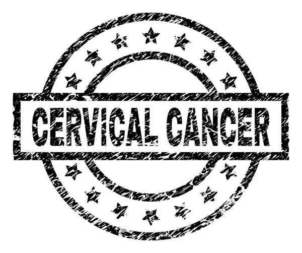 Гранж текстурированная CERVICAL CANCER Штамп — стоковый вектор