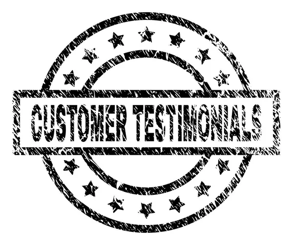 TESTIMONIAUX CLIENTS texturés rayés Sceau — Image vectorielle