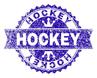 Dokulu hokey damga mühür kurdele ile çizik