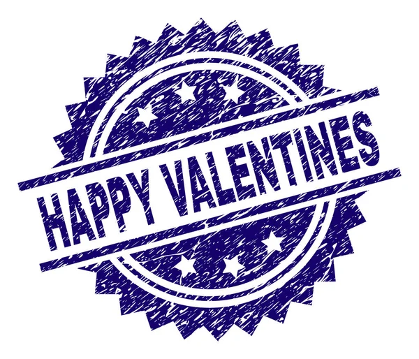 Grunge getextureerde Happy Valentines stempel-zegel — Stockvector