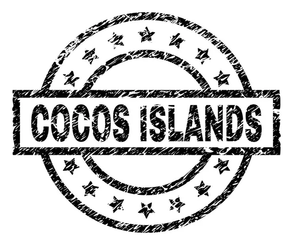 Гранж текстурованою печатка штамп Кокосові острови — стоковий вектор