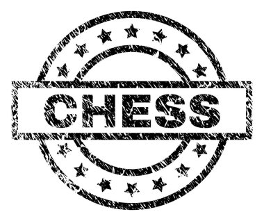 Grunge satranç damga mühür dokulu