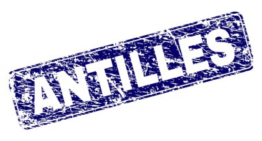 Yuvarlatılmış dikdörtgen damga çizilmiş Antilleri çerçeveli