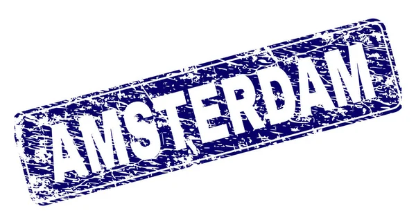 Yuvarlatılmış dikdörtgen damga grunge Amsterdam çerçeveli — Stok Vektör