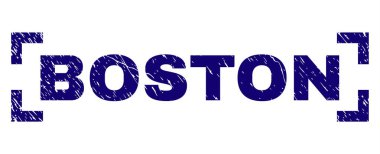 Dokulu Boston damga mühür köşeler arasında çizik