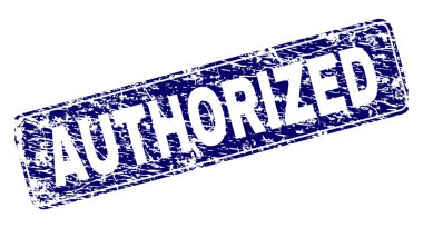 Çizik yetkili çerçeveli yuvarlatılmış dikdörtgen damgası