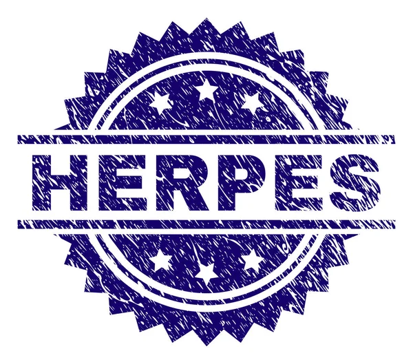 Sello de sello de HERPES texturizado rayado — Vector de stock