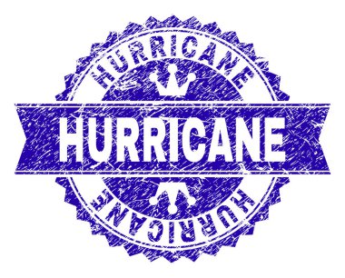 Dokulu kasırga damga mühür kurdele ile çizik