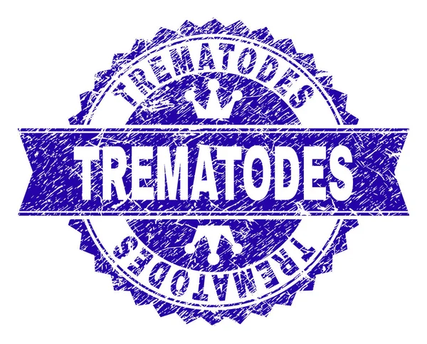 Kurdele ile çizilmiş dokulu Trematodes damga mühür — Stok Vektör