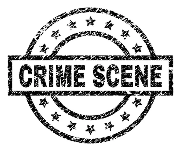 Sello de sello de escena de crimen texturizado rayado — Vector de stock
