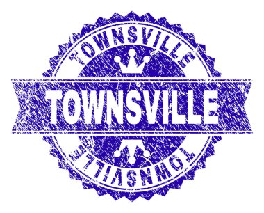 Grunge Townsville damga mühür kurdele ile dokulu