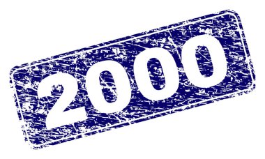Yuvarlatılmış dikdörtgen damga grunge 2000 çerçeveli