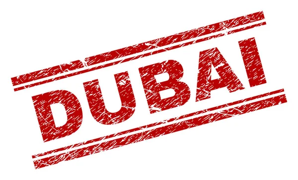 Marca Vedação Dubai Com Textura Grunge Impressão Borracha Vetorial Vermelha — Vetor de Stock