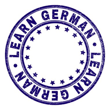 Dokulu çizik damga mühür yuvarlak Almanca öğrenin