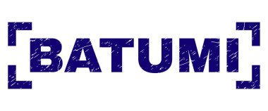 Batum metin filigran grunge etkisi ile kapatın. Metin resim yazısı köşeleri yerleştirilir. Mavi vektör lastik doku ile Batum yazdırma.