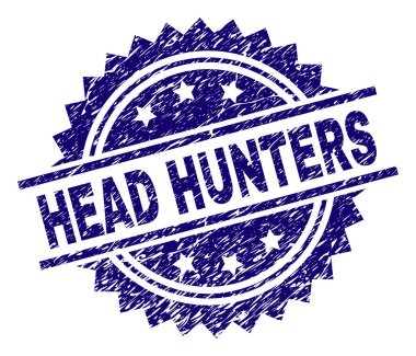Çizik dokulu Head Hunters mühür damgası