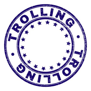 Grunge Trolling yuvarlak damga mühür dokulu