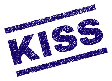 Grunge öpücük damga mühür dokulu