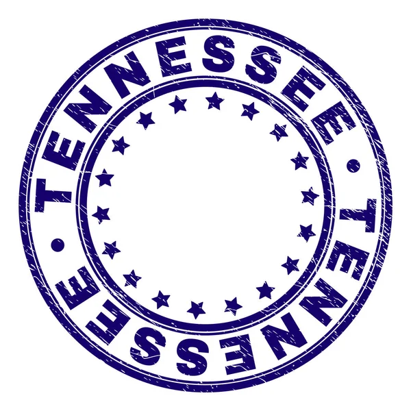 Scratched Textured TENNESSEE Round Stamp Seal — Stock Vector