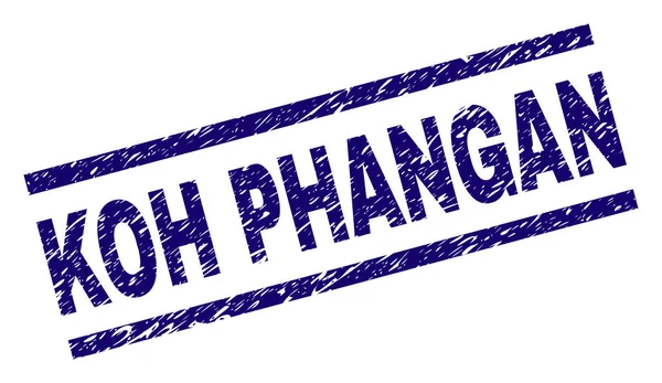 Γδαρμένο ελαστικοποιημένων Koh Phangan σφραγίδα σφραγίδα — Διανυσματικό Αρχείο