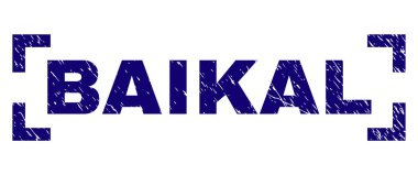 Dokulu baykal damga mühür köşeler arasında çizik