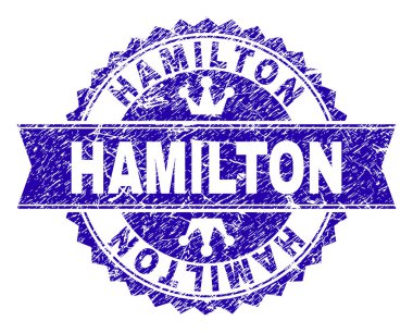 Grunge Hamilton damga mühür kurdele ile dokulu