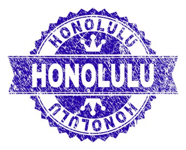 Dokulu Honolulu damga mühür kurdele ile çizik