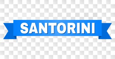 Santorini başlık ile mavi şerit